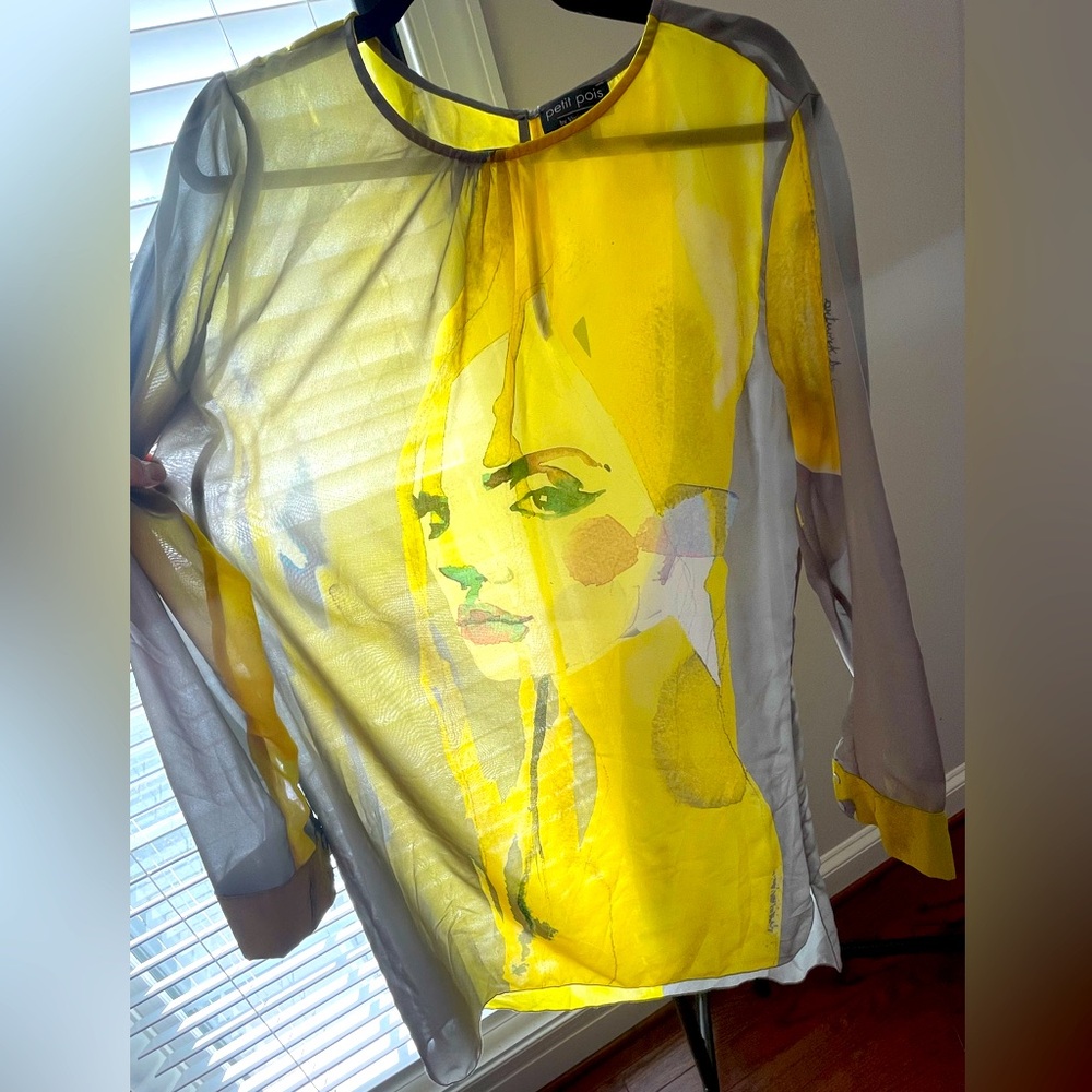 Petit Pois chiffon long sleeve dress